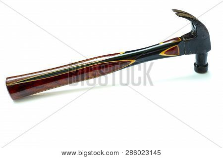 Traditional Curved Claw Hammer On White Background