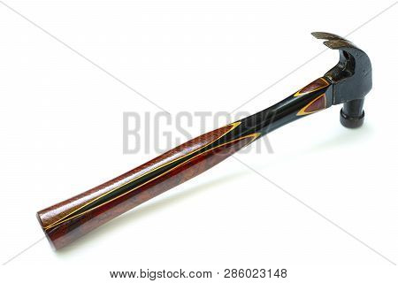 Traditional Curved Claw Hammer On White Background