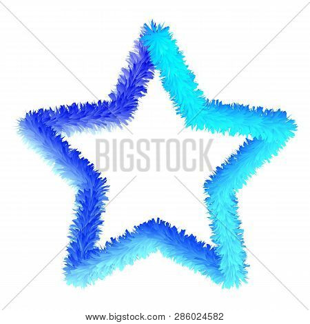 Vector Blue Star In Realistic 3d Fur Effect