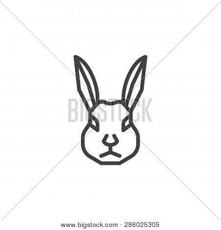 Hare Head Line Icon. Linear Style Sign For Mobile Concept And Web Design. Rabbit Animal Outline Vect