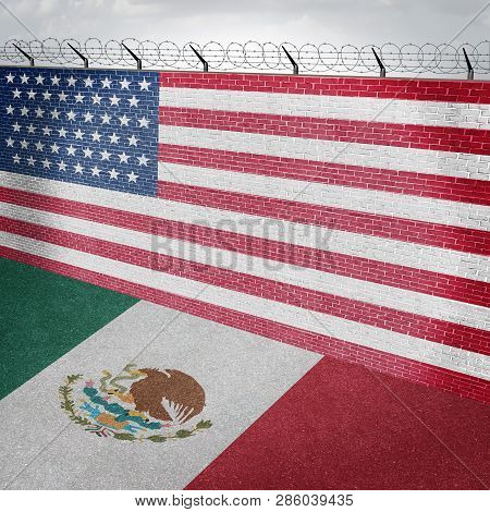Mexico Usa Border Wall And American Homeland Security Along The Mexican Boundary As A Barrier To Kee