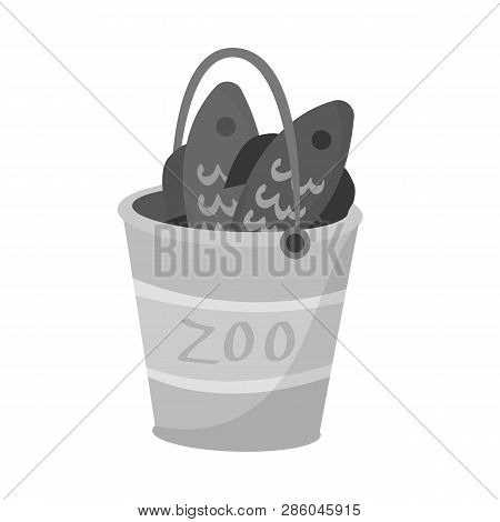 Vector Illustration Of Bucket And Fish  Symbol. Collection Of Bucket And Fishing Stock Symbol For We