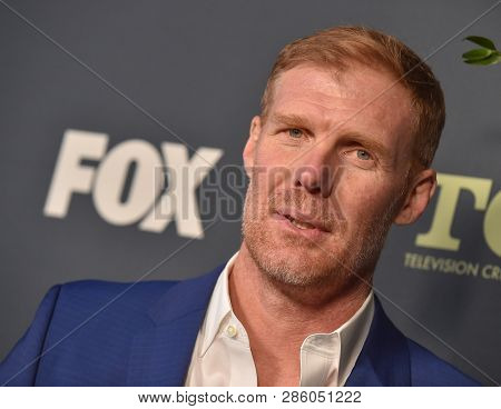 LOS ANGELES - FEB 06:  American Soccer Player Alexi Lalas arrives for the FOX Winter TCA 2019 on February 6, 2019 in Los Angeles, CA