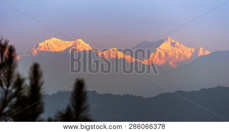 A View Of Snow Clad Kangchenjunga, Also Spelled Kanchenjunga,the Third Highest Mountain In The World