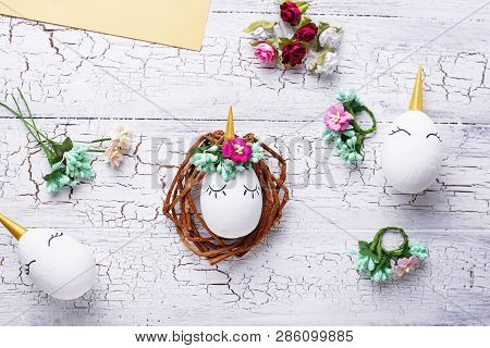 Easter Handmade. Eggs In Shape Of Unicorn. Diy Step By Step. Step 8. Final.