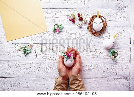Easter Handmade. Eggs In Shape Of Unicorn. Diy Step By Step. Step 8. Final.