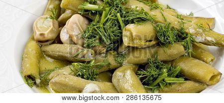 Traditional Delicious Turkish Foods; Broad Bean With Olive Oil (zeytinyagli Bakla)