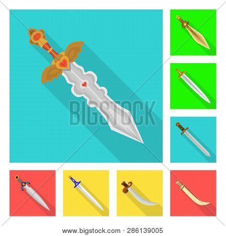 Vector Design Of  And Sword  Logo. Set Of  And Knife  Vector Icon For Stock.