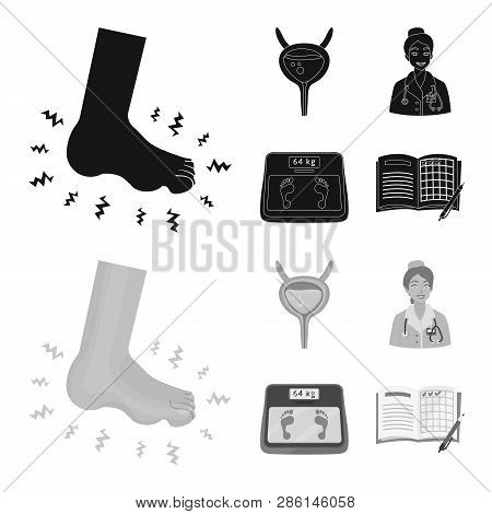 Vector Illustration Of Diet And Treatment  Icon. Set Of Diet And Medicine Vector Icon For Stock.