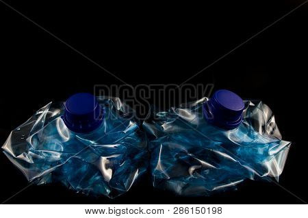 Plastic Five Litre Water Bottle Squashed Isolated