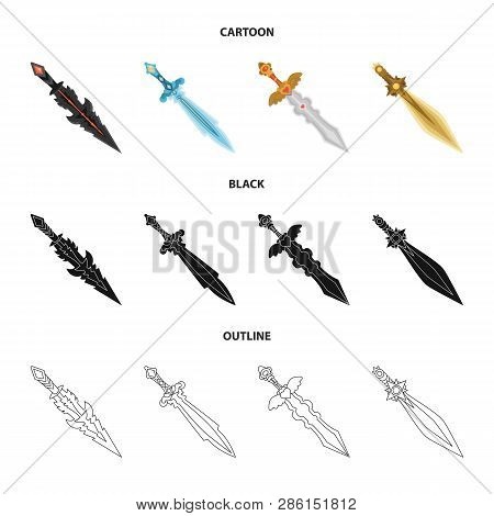 Vector Illustration Of Game  And Armor  Symbol. Set Of Game  And Blade  Vector Icon For Stock.