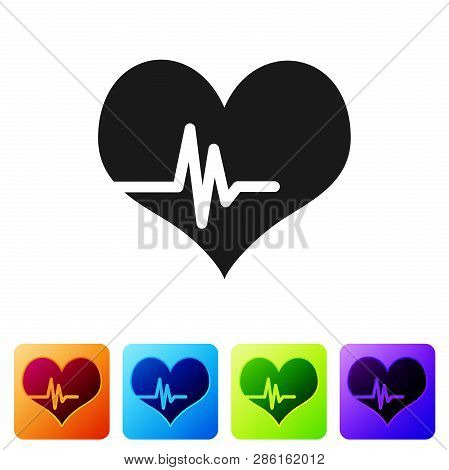 Grey Heart Rate Icon Isolated On White Background. Heartbeat Sign. Heart Pulse Icon. Cardiogram Icon