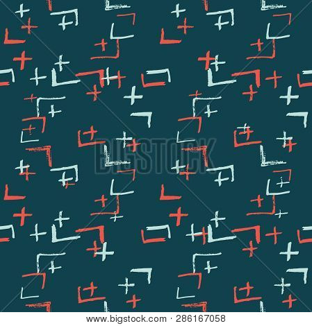 Tie Dye Japanese Geometric Modern Seamless Pattern. Geo Wabi Sabi Traditional Kimono Print. Scribble