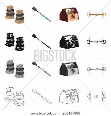 Vector Design Of Equipment And Riding Symbol. Set Of Equipment And Competition Stock Vector Illustra