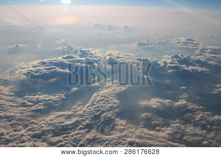 View Above The Earth At The Clouds Below