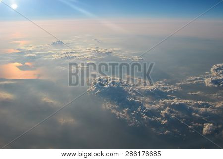 View Above The Earth At The Clouds Below