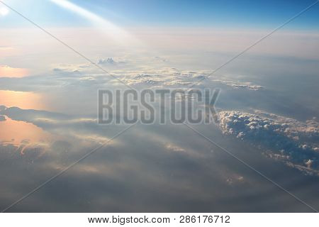 View Above The Earth At The Clouds Below