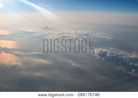 View Above The Earth At The Clouds Below