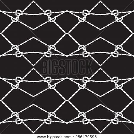 Vector Seamless Texture With Bamboo Stems On Black Background