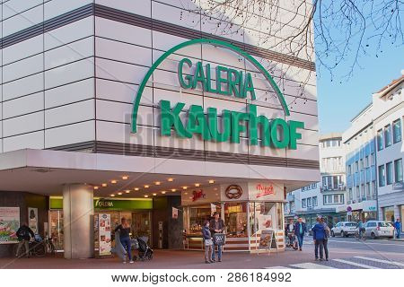 Mainz, Germany -feb 25, 2019: Galeria Kaufhof Fashion Store In Mainz, City. Galeria Kaufhof Gmbh Is 