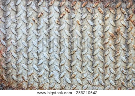 Close Up An Old Plate Of Rusty Metallic For Background Texture