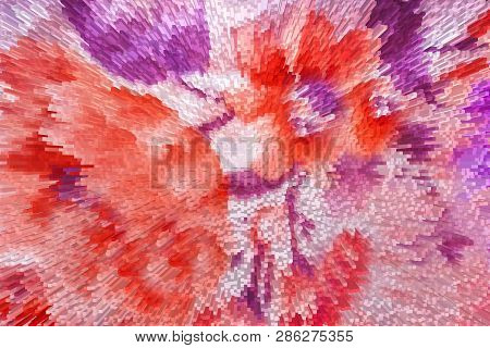 Color Extrusion Floral Background, Bright Color Abstractions, Extrusion Blocks And Pyramids. Abstrac