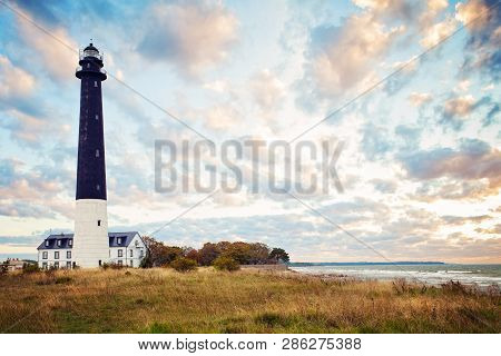 Saaremaa Island, Estonia. Sorve Lighthouse On The Baltic Sea Coast