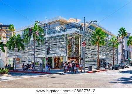 View Of The Fashionable Street Rodeo Drive In Hollywood, La.