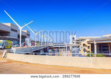 Terminal View Of Los Angeles Airport Named By Tom Bradley.