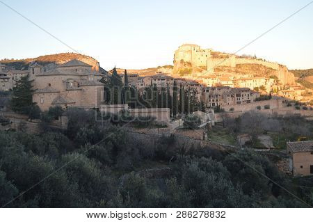 Collegiate Castle Of Santa Maria Mayor And The Parish Church Of San Miguel Arcangel In Alquezar. Lan