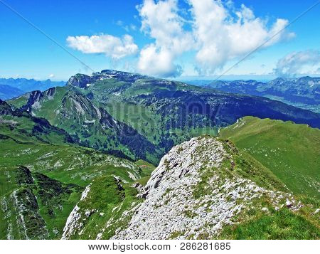 Panorama From The Alpine Peak Margelchopf In The Alviergruppe Mountain Range - Canton Of St. Gallen,