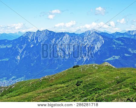Panorama From The Alpine Peak Margelchopf In The Alviergruppe Mountain Range - Canton Of St. Gallen,