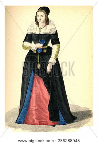 Eleonore galigai, vintage engraved illustration. 12th to 18th century Fashion By Image.