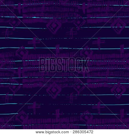 Tie Dye Japanese Geometric Organic Seamless Pattern. Boho Tie Dye Japan Batik. Scribble Cartoon Dood