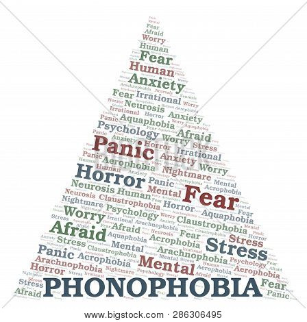 Phonophobia Word Cloud. Wordcloud Made With Text Only.
