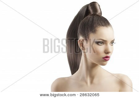 Orgogliosa e Sexy giovane donna, Guarda Doxwn a sinistra