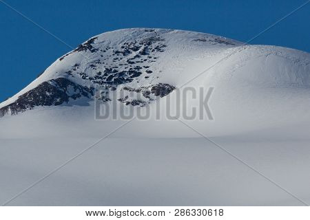 Snowcapped Wildstrubel Summit In Winter In Swiss Alps, Blue Sky, Sunshine
