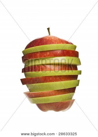Rød og grøn æble