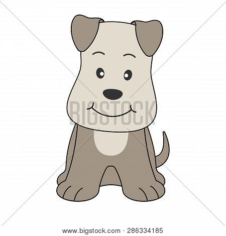 Hand Drawn Vector Illustration Of A Cute Funny Dog Terrier.
