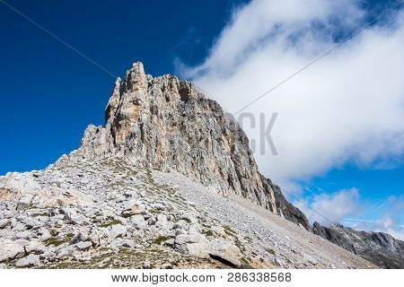 Fuente De In The In Mountains Of Picos De Europa, Cantabria, Spain. In The Heart Of The Picos De Eur