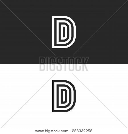 Initials Ddd Letters Monogram Or D Logo Design. Luxury Linear Black And White Creative Minimalist St