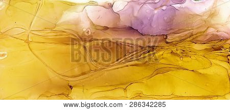 Alcohol Ink Air Texture. Fluid Ink Abstract Background. Art For Design