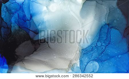 Alcohol Ink Air Texture. Fluid Ink Abstract Background. Art For Design