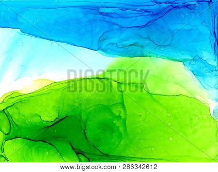 Alcohol Ink Air Texture. Fluid Ink Abstract Background. Art For Design