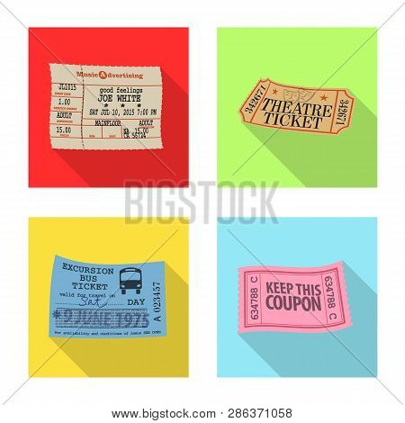 Vector Design Of Ticket And Admission Sign. Set Of Ticket And Event Stock Vector Illustration.