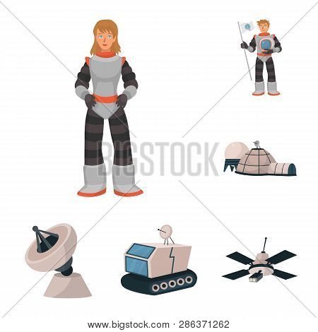 Isolated Object Of Space  And Galaxy  Icon. Set Of Space  And Travels  Vector Icon For Stock.