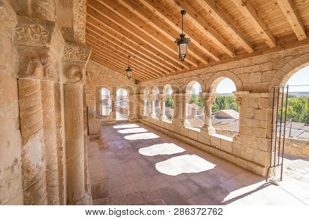 Arcaded Portico Of Church Virgin Rivero In San Esteban De Gormaz