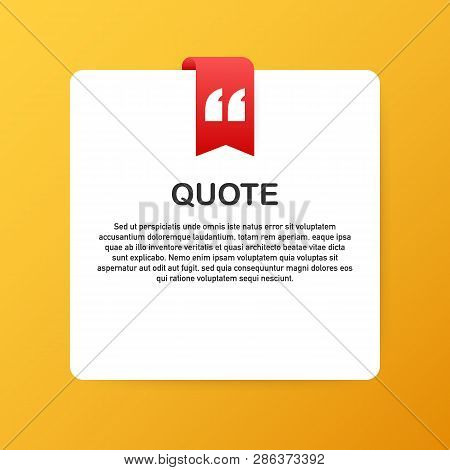 Quote Background . Creative Modern Material Design Quote Template. Vector Stock Illustration.