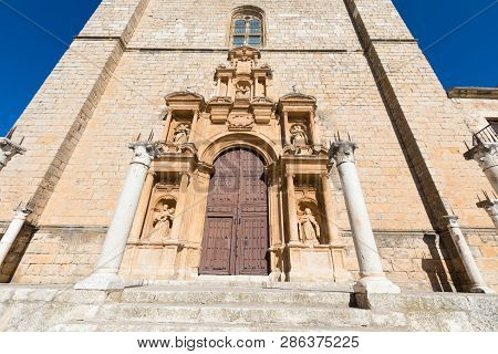 Door Of Parish Santa Ana In Penaranda De Duero