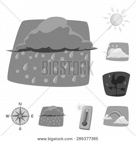 Vector Design Of Weather And Climate Icon. Set Of Weather And Cloud Stock Vector Illustration.